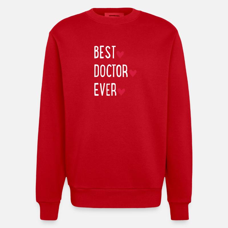 médecin - Sweat bio épais oversize fabriqué en UE - rouge