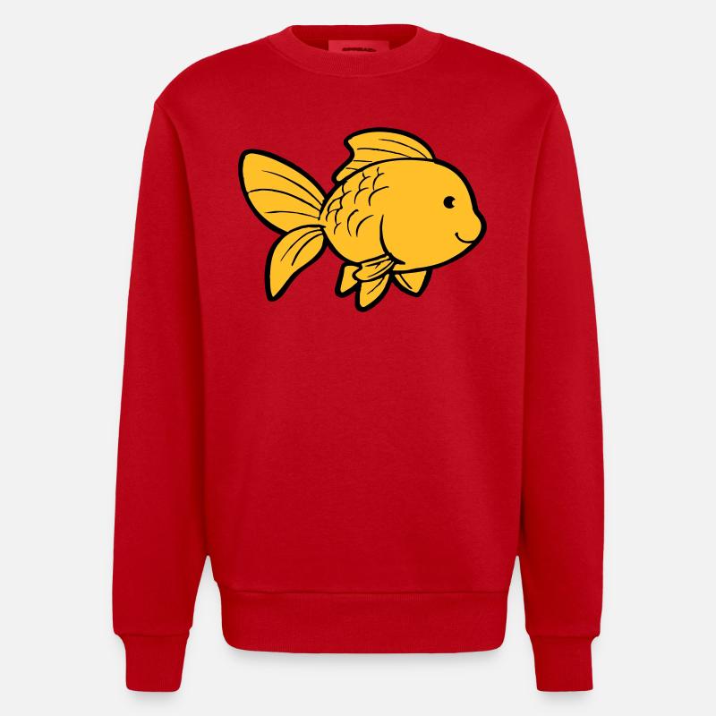 fisch goldfisch - Heavyweight Oversized Organic Crew Neck Made in EU - Rot