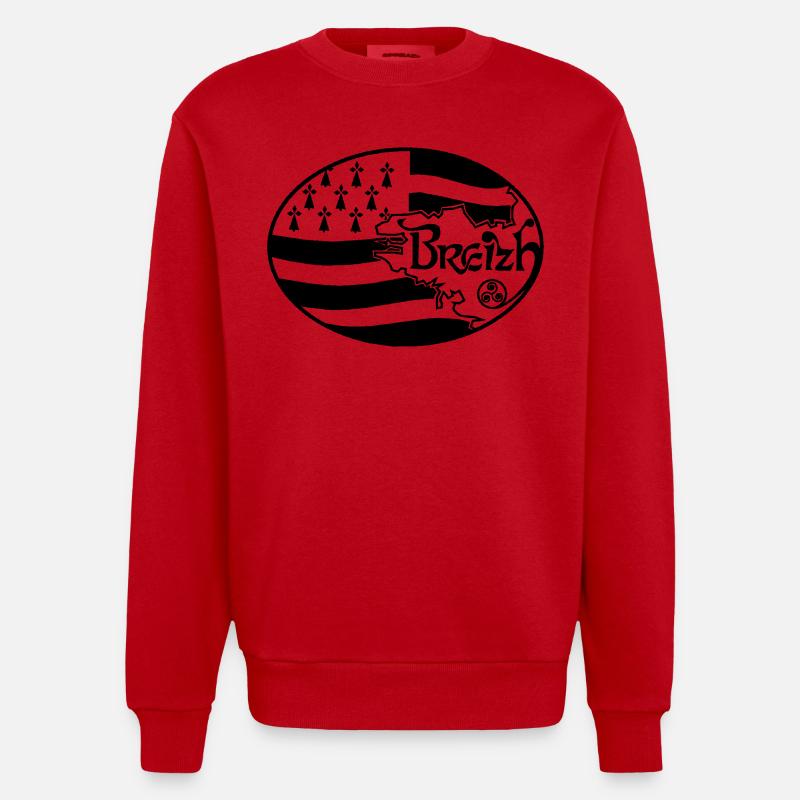 Oval Britannien - Heavyweight Oversized Organic Crew Neck Made in EU - Rot