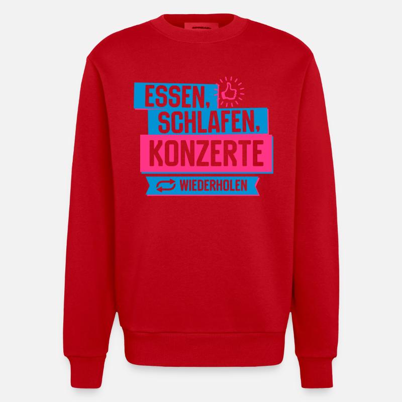 Hobby Konzerte - Heavyweight Oversized Organic Crew Neck Made in EU - Rot