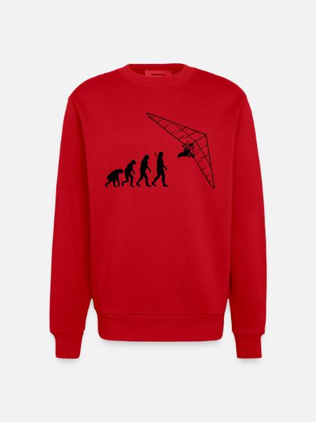 Drachenfliegen - Heavyweight Oversized Organic Crew Neck Made in EU - Rot