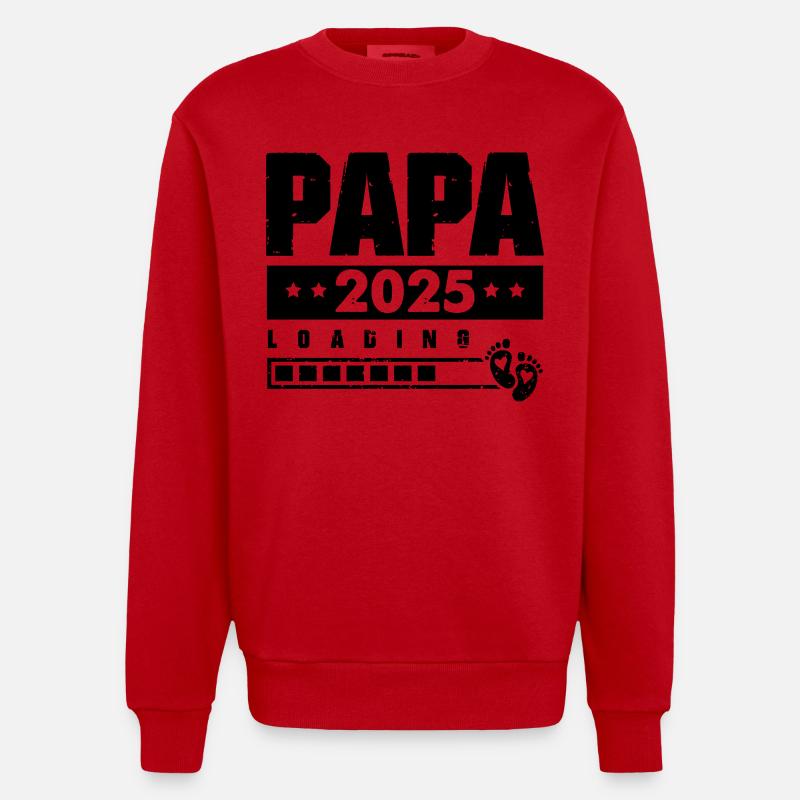 Papa 2025 Loading - Heavyweight Oversized Organic Crew Neck Made in EU - red