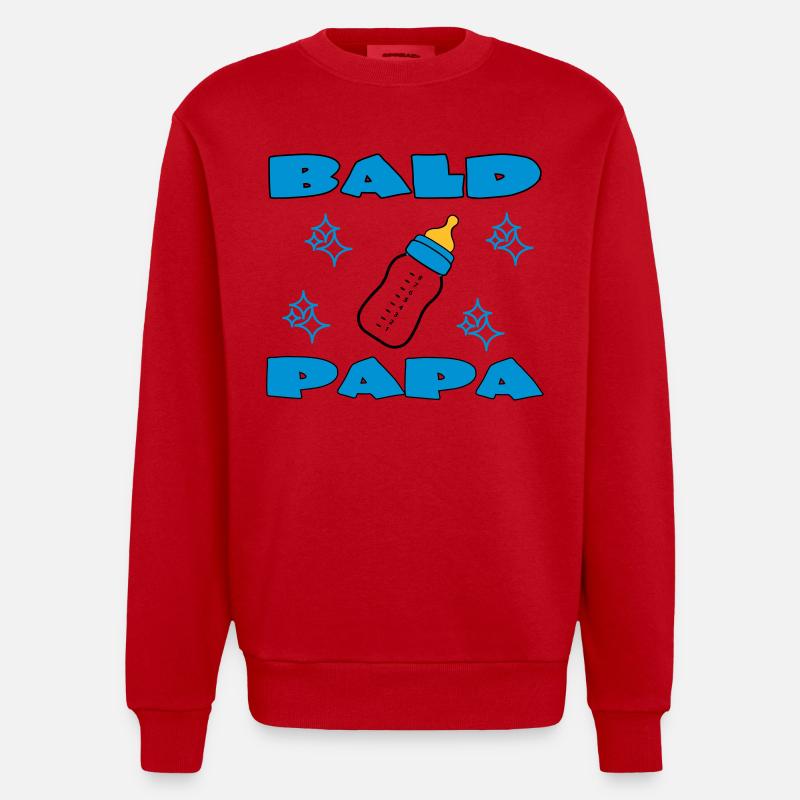 BALD PAPA - Sweat bio épais oversize fabriqué en UE - rouge