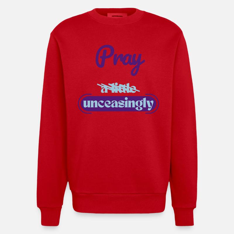 Pray unceasingly - Sweat bio épais oversize fabriqué en UE - rouge