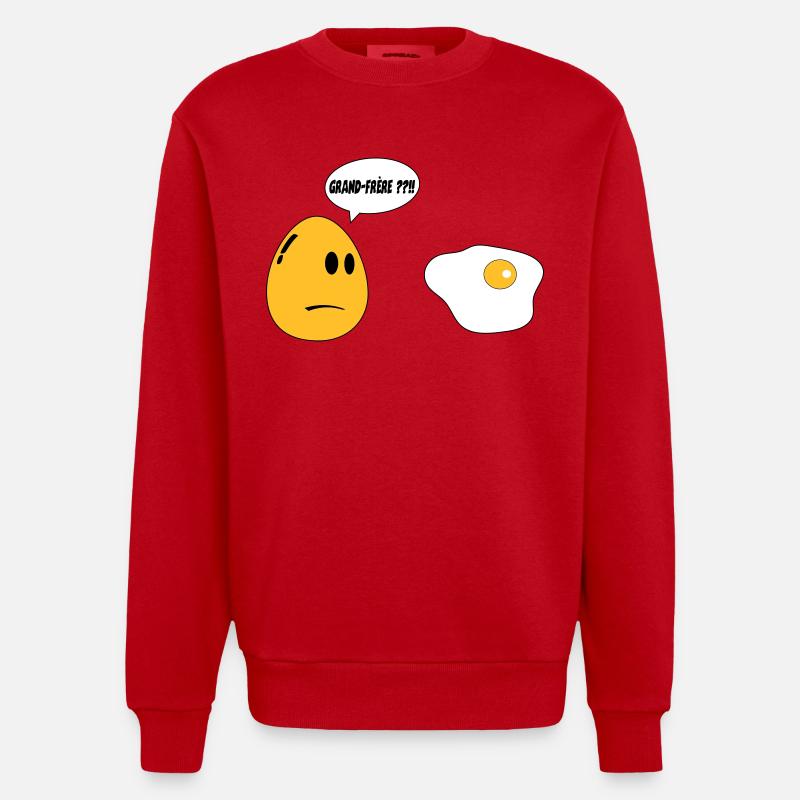 Big Brother Ei - Heavyweight Oversized Organic Crew Neck Made in EU - Rot