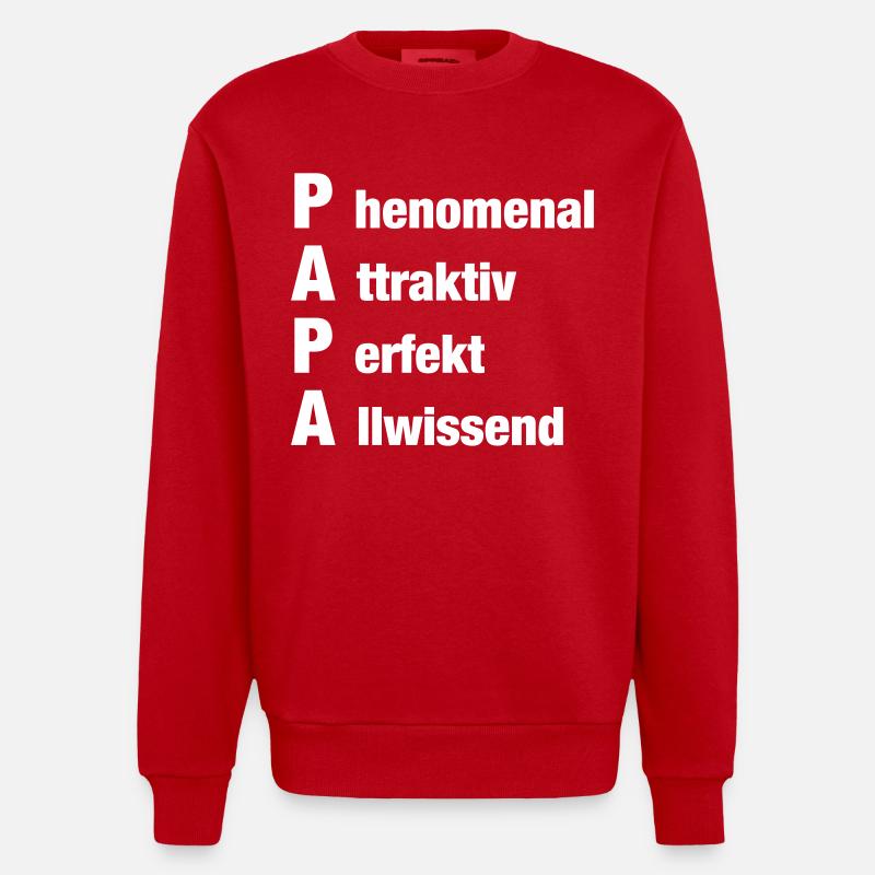 Papa - Heavyweight Oversized Organic Crew Neck Made in EU - Rot