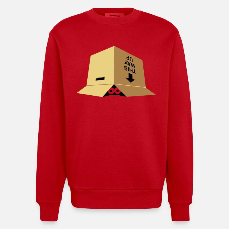 Ein Umzugskarton - Heavyweight Oversized Organic Crew Neck Made in EU - Rot