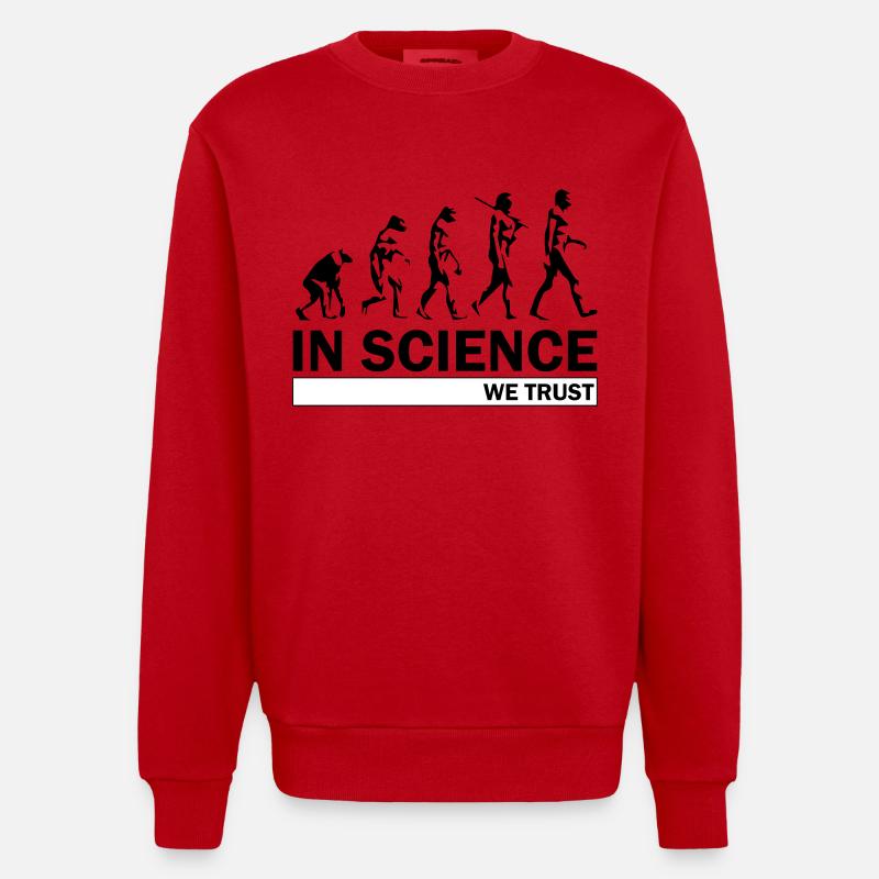 Wissenschaft Evolution - Heavyweight Oversized Organic Crew Neck Made in EU - Rot
