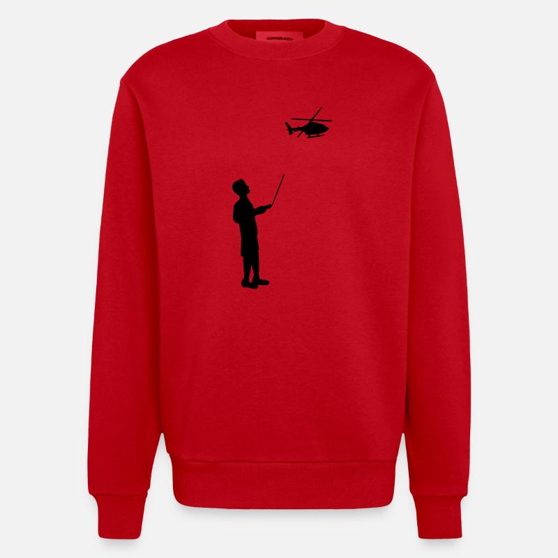 Modèle radiocommandé hélicoptère télécommande - Sweat bio épais oversize fabriqué en UE - rouge