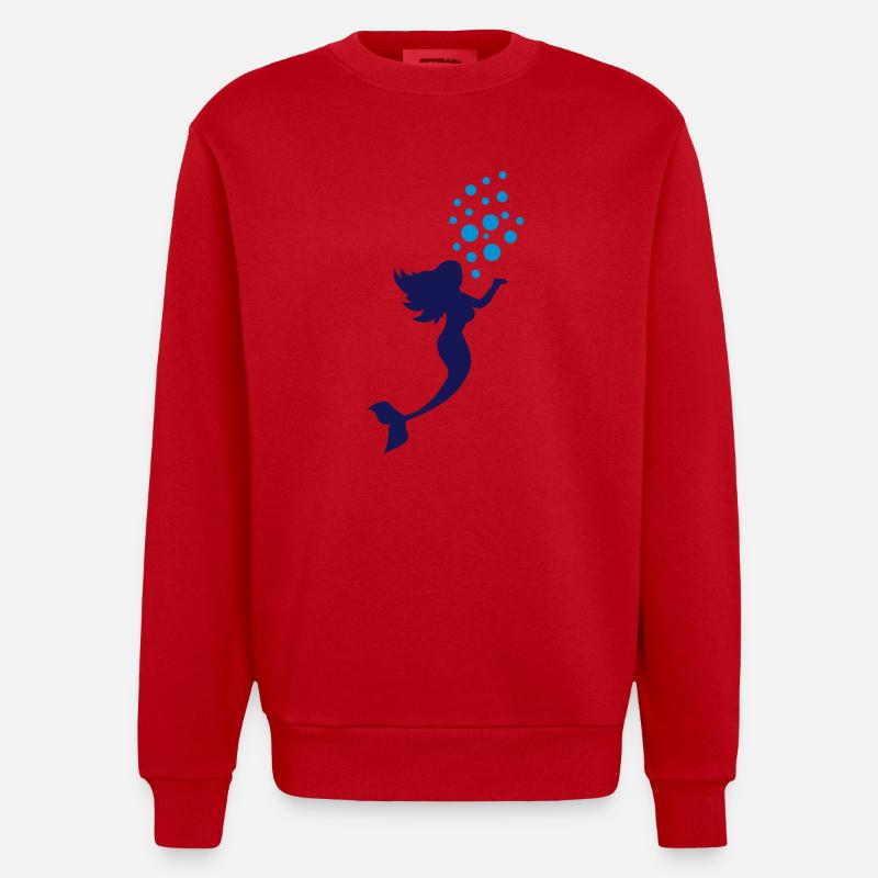 meerjungfrau_silhouette_a2 - Sweat bio épais oversize fabriqué en UE - rouge