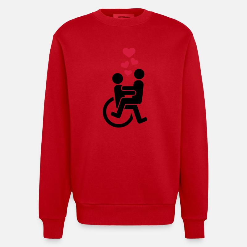 Rollstuhl - Heavyweight Oversized Organic Crew Neck Made in EU - Rot