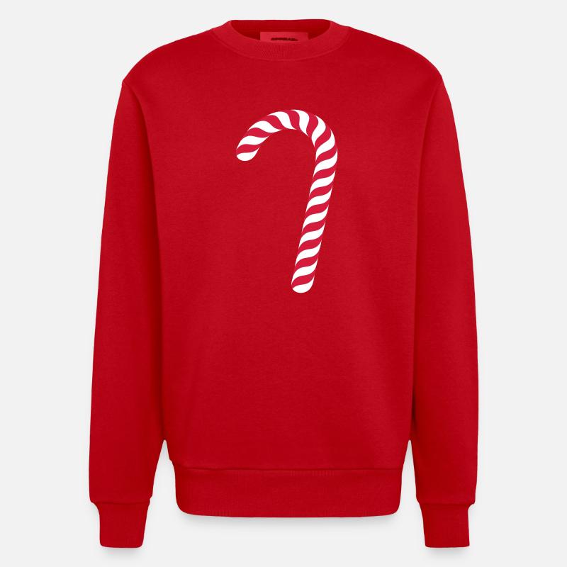 Zuckerstab / candy cane (2c) - Heavyweight Oversized Organic Crew Neck Made in EU - red