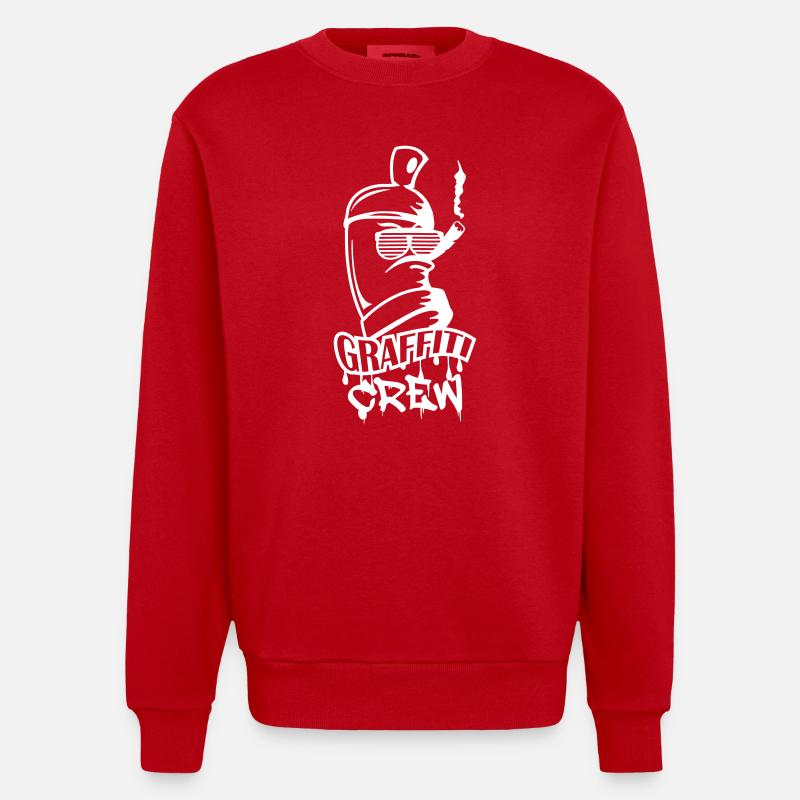 Équipe de graffiti - Sweat bio épais oversize fabriqué en UE - rouge