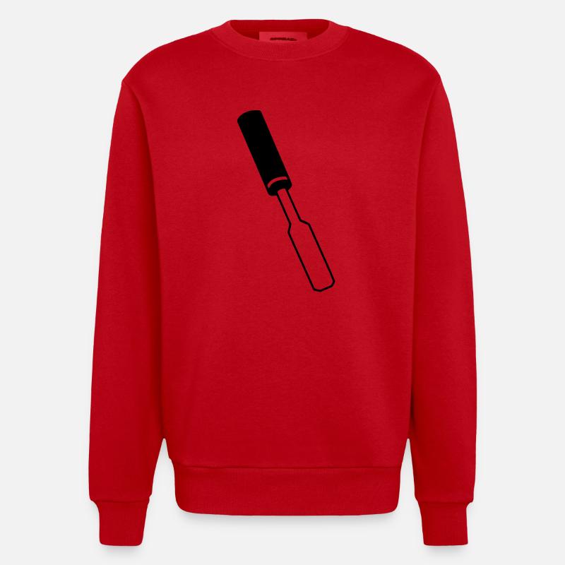Ciseaux / Outils - Sweat bio épais oversize fabriqué en UE - rouge