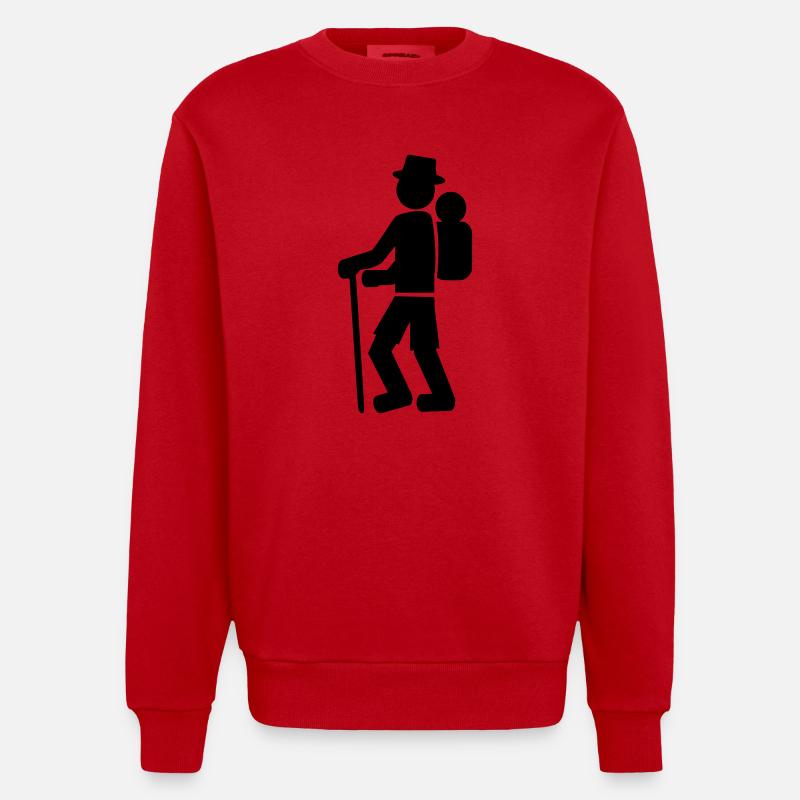 Wanderer - Heavyweight Oversized Organic Crew Neck Made in EU - Rot