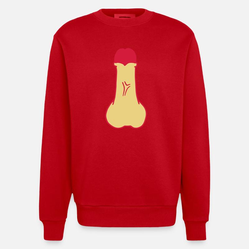 bite penis queue sexe - Sweat bio épais oversize fabriqué en UE - rouge