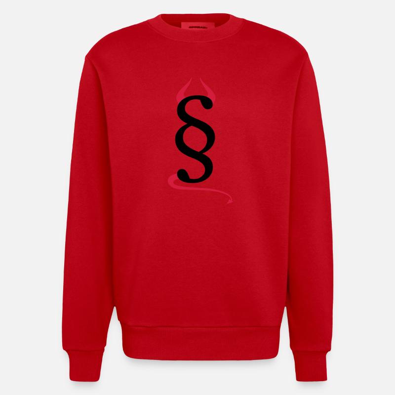 Devils paragraph - Heavyweight Oversized Organic Crew Neck Made in EU - red