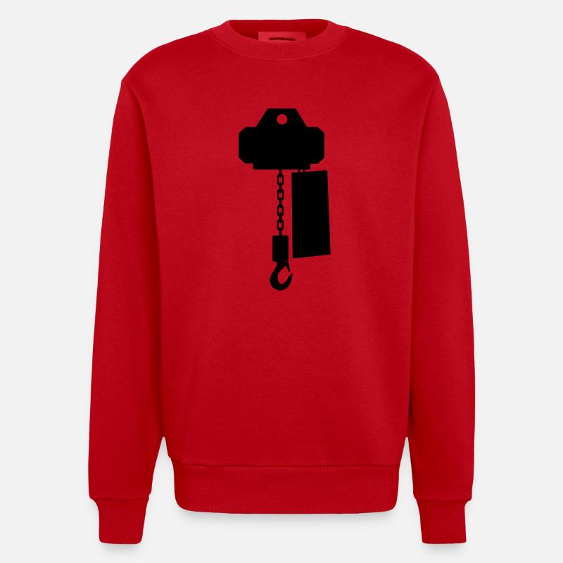 motor_upside_down - Heavyweight Oversized Organic Crew Neck Made in EU - Rot