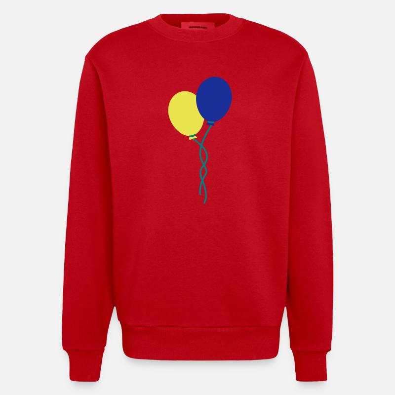 luftballons__f3 - Sweat bio épais oversize fabriqué en UE - rouge