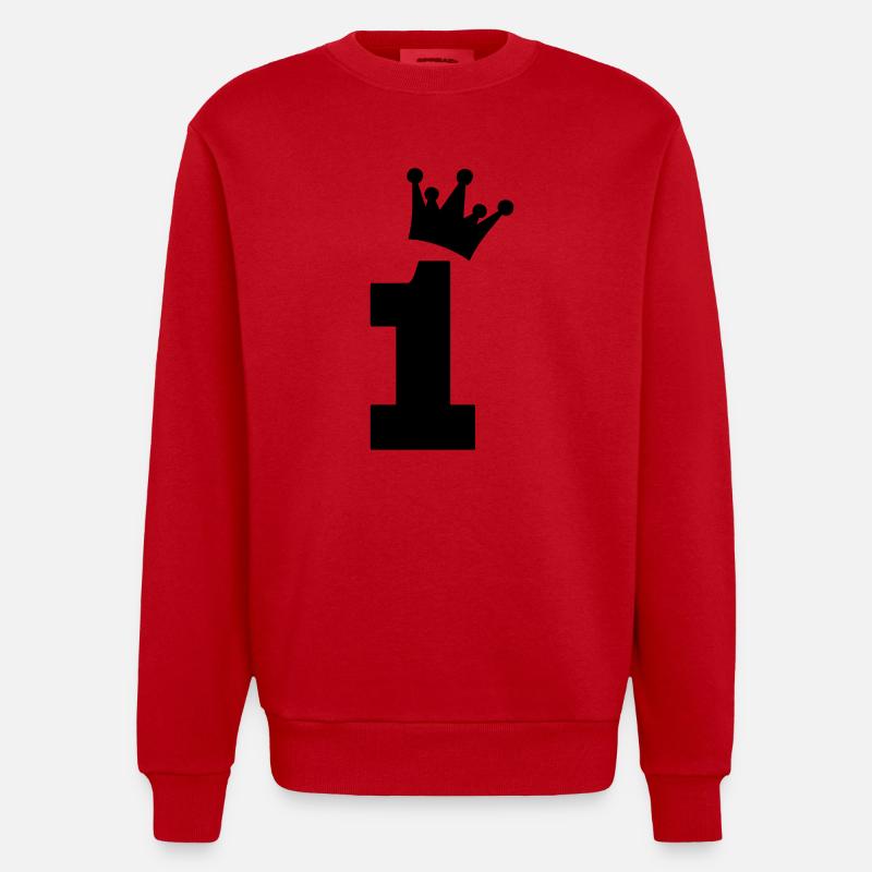 one 1 eins - Heavyweight Oversized Organic Crew Neck Made in EU - Rot