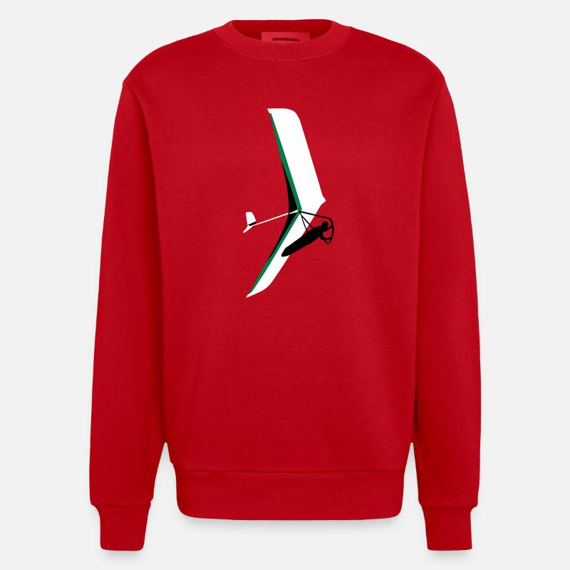 Hängegleiter / Hangglider / Drachen Atos - Heavyweight Oversized Organic Crew Neck Made in EU - Rot