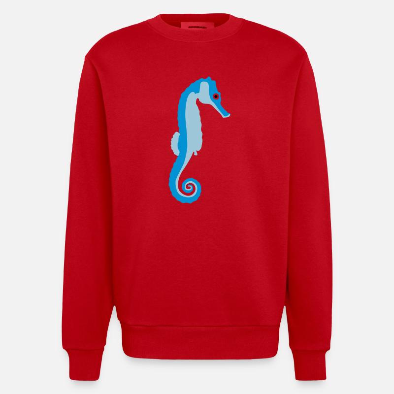 seepferdchen_082012_a_3c - Sweat bio épais oversize fabriqué en UE - rouge