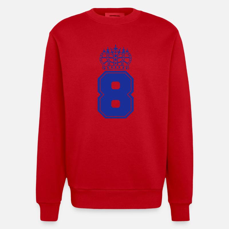 8 krone - Heavyweight Oversized Organic Crew Neck Made in EU - Rot