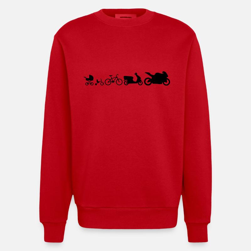 motorcycle evolution em582 - Heavyweight Oversized Organic Crew Neck Made in EU - red