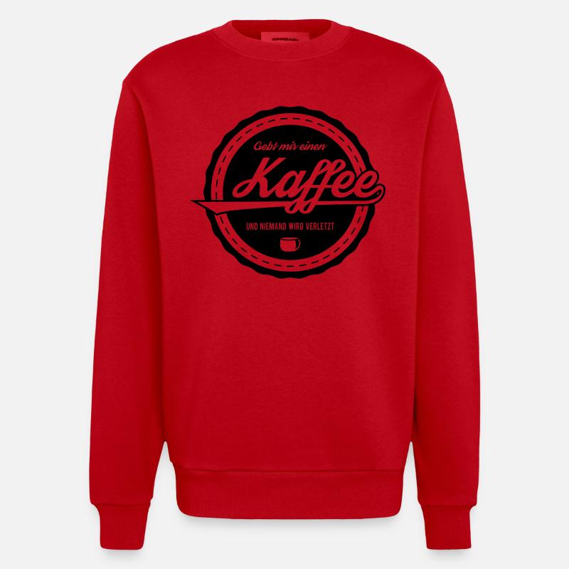 Kaffee - Heavyweight Oversized Organic Crew Neck Made in EU - Rot