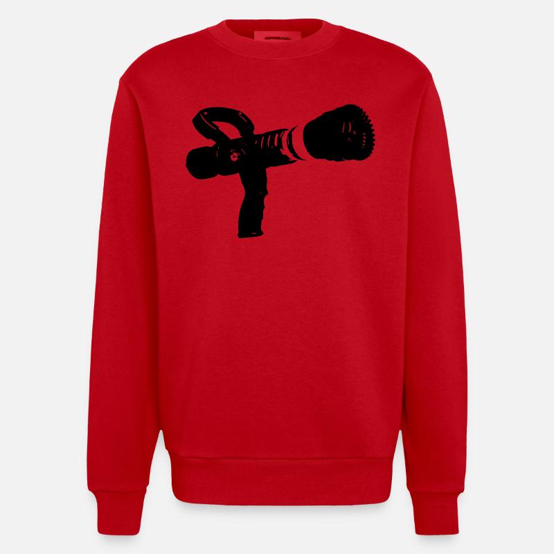 fire lance flow rate variable - Heavyweight Oversized Organic Crew Neck Made in EU - red