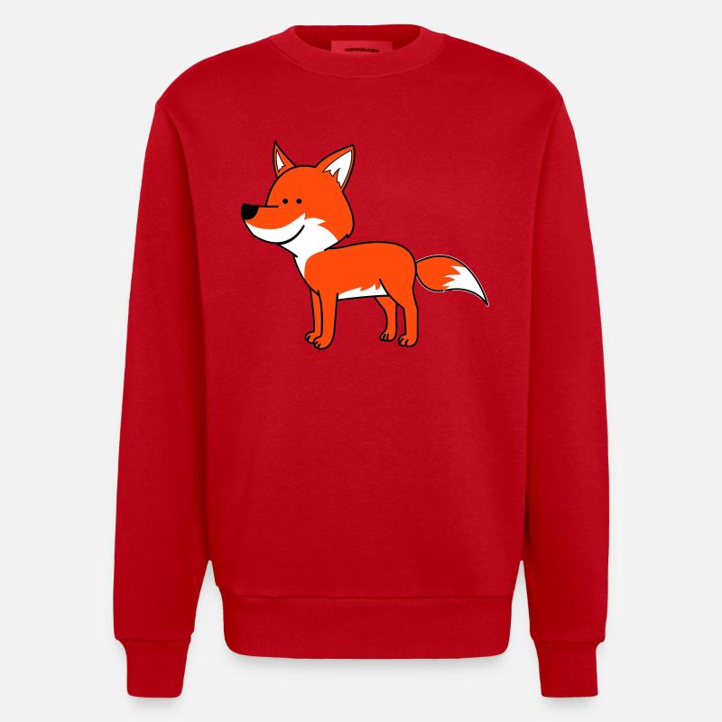 fuchs 02 - Heavyweight Oversized Organic Crew Neck Made in EU - Rot