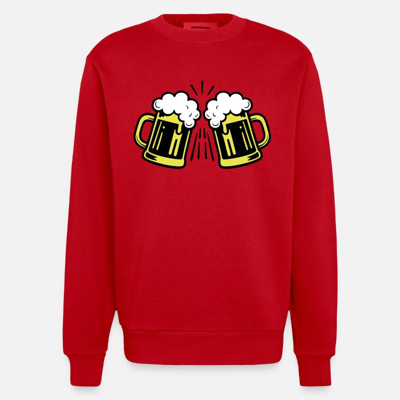 Bier Symbol Bierglas - Heavyweight Oversized Organic Crew Neck Made in EU - Rot