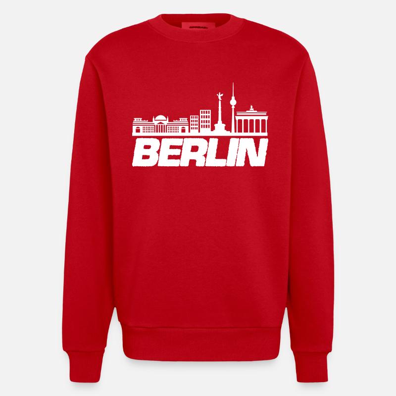 Horizon de Berlin 1 - Sweat bio épais oversize fabriqué en UE - rouge