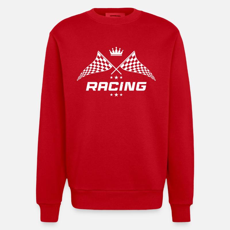 Symbole de course - Sweat bio épais oversize fabriqué en UE - rouge