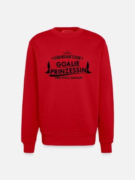 Leidenschaftliche Prinzessin Goalie - Heavyweight Oversized Organic Crew Neck Made in EU - Rot