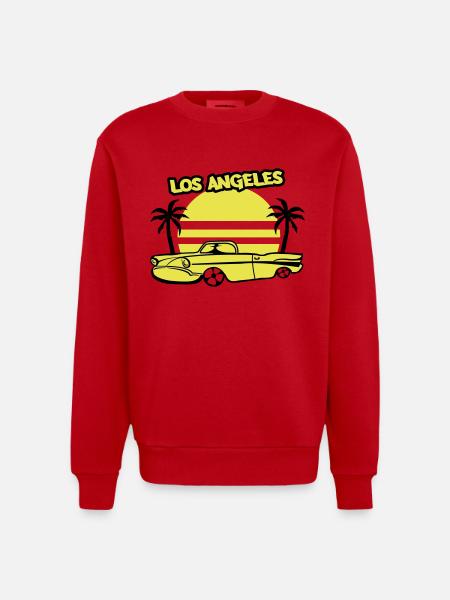 Los Angeles Lowrider - Heavyweight Oversized Organic Crew Neck Made in EU - red