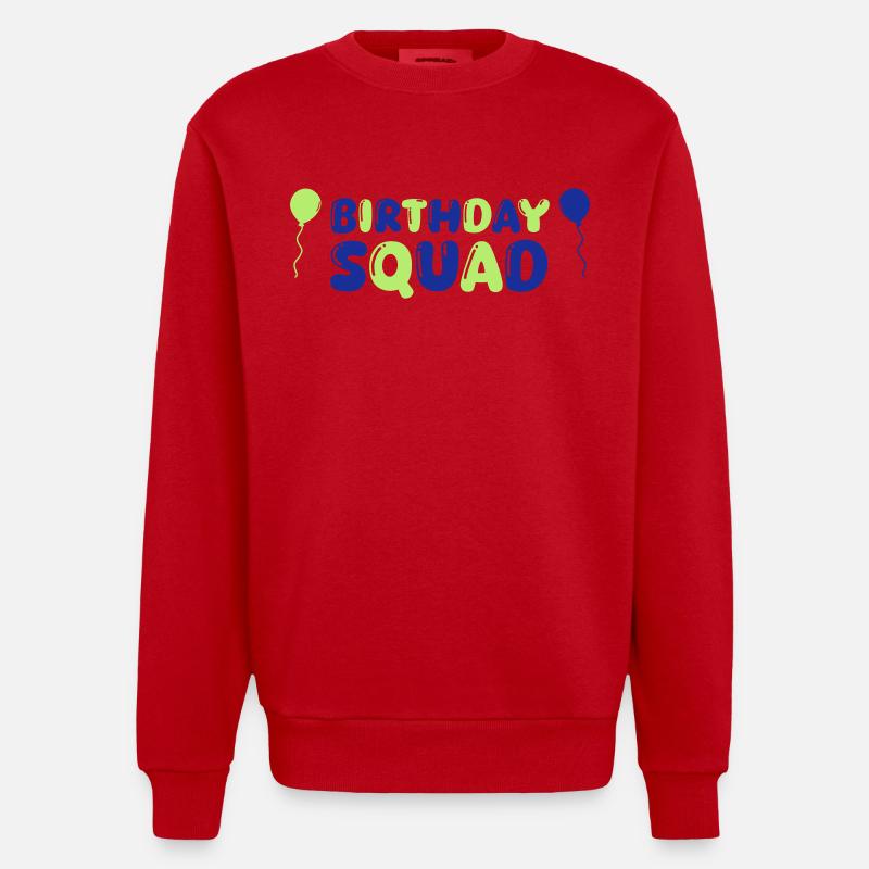 Équipe d’anniversaire 02 - Sweat bio épais oversize fabriqué en UE - rouge