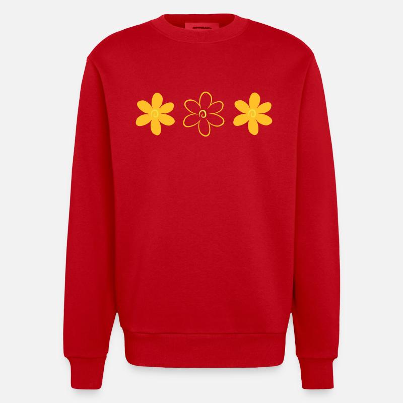 Blume - Heavyweight Oversized Organic Crew Neck Made in EU - Rot