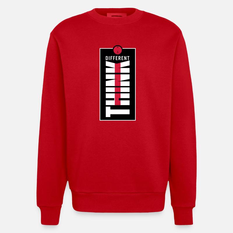 Think different. - Sweat bio épais oversize fabriqué en UE - rouge