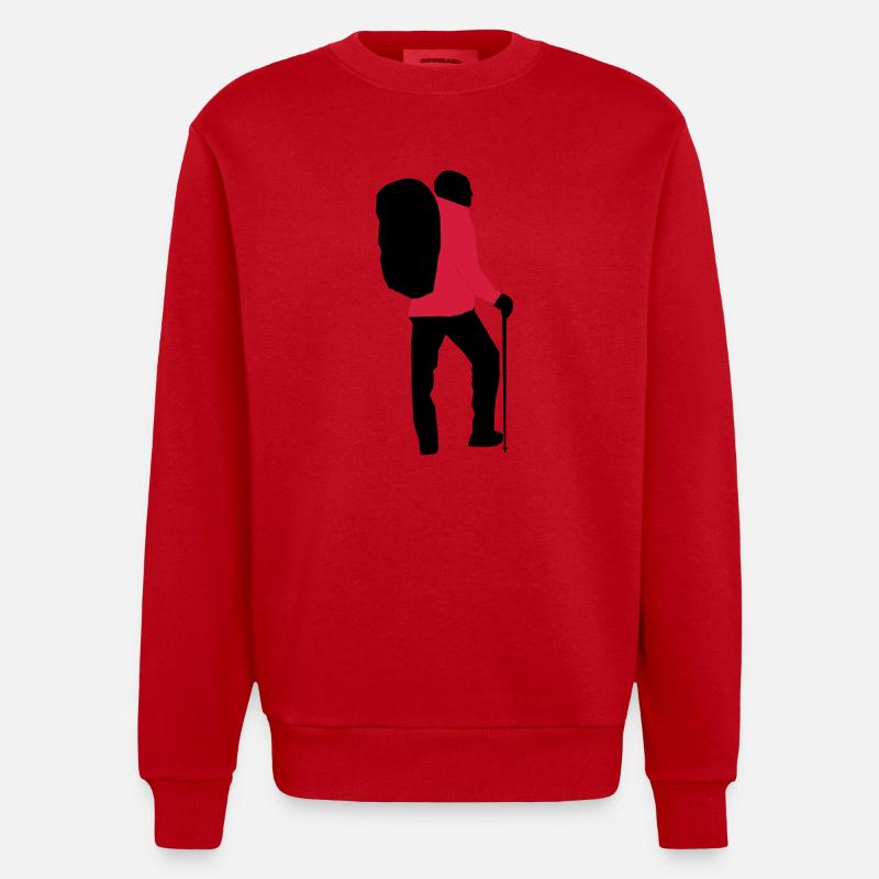 Wanderer personalisierbar - Heavyweight Oversized Organic Crew Neck Made in EU - Rot