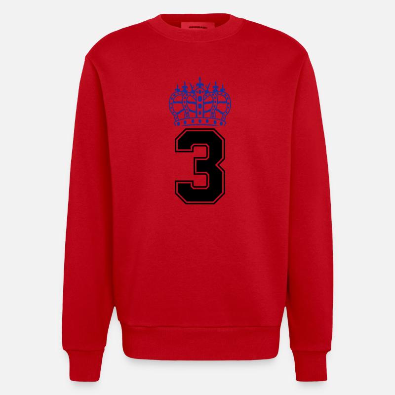 3 couronnes - Sweat bio épais oversize fabriqué en UE - rouge