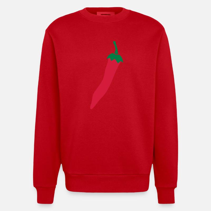 Chilischote Chili - Heavyweight Oversized Organic Crew Neck Made in EU - Rot