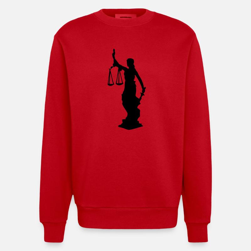 Justitia - Sweat bio épais oversize fabriqué en UE - rouge