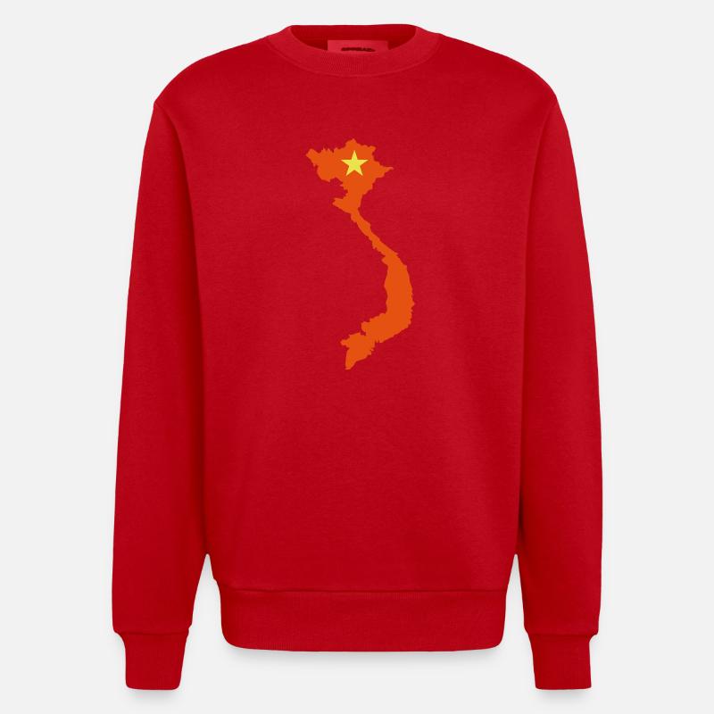 Sil.-drap. vietnam - Heavyweight Oversized Organic Crew Neck Made in EU - Rot