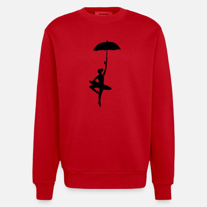 ballerina_dancer mit Regenschirm - Heavyweight Oversized Organic Crew Neck Made in EU - Rot