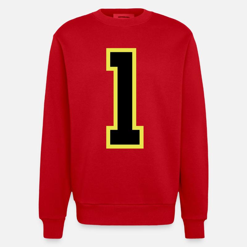 Maillot à 1 numéro - Sweat bio épais oversize fabriqué en UE - rouge