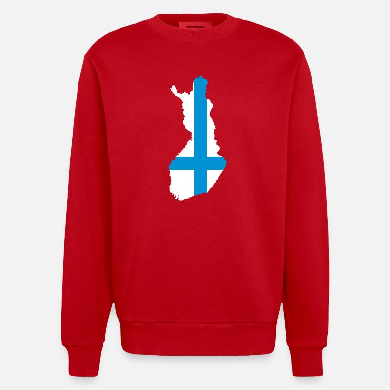 Finlande - Sweat bio épais oversize fabriqué en UE - rouge