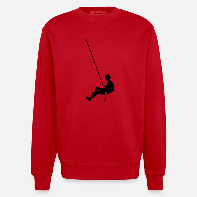 klettern - Heavyweight Oversized Organic Crew Neck Made in EU - Rot