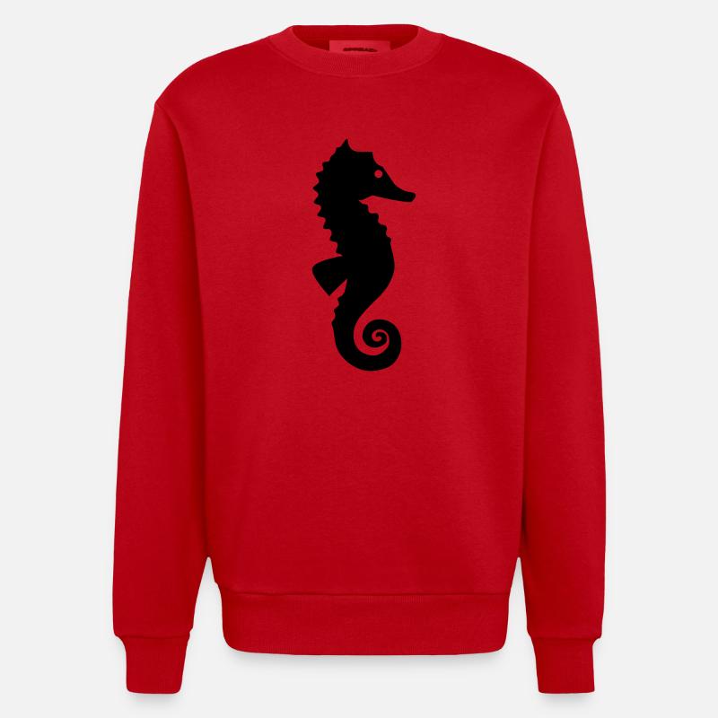 Hippocampes - Sweat bio épais oversize fabriqué en UE - rouge