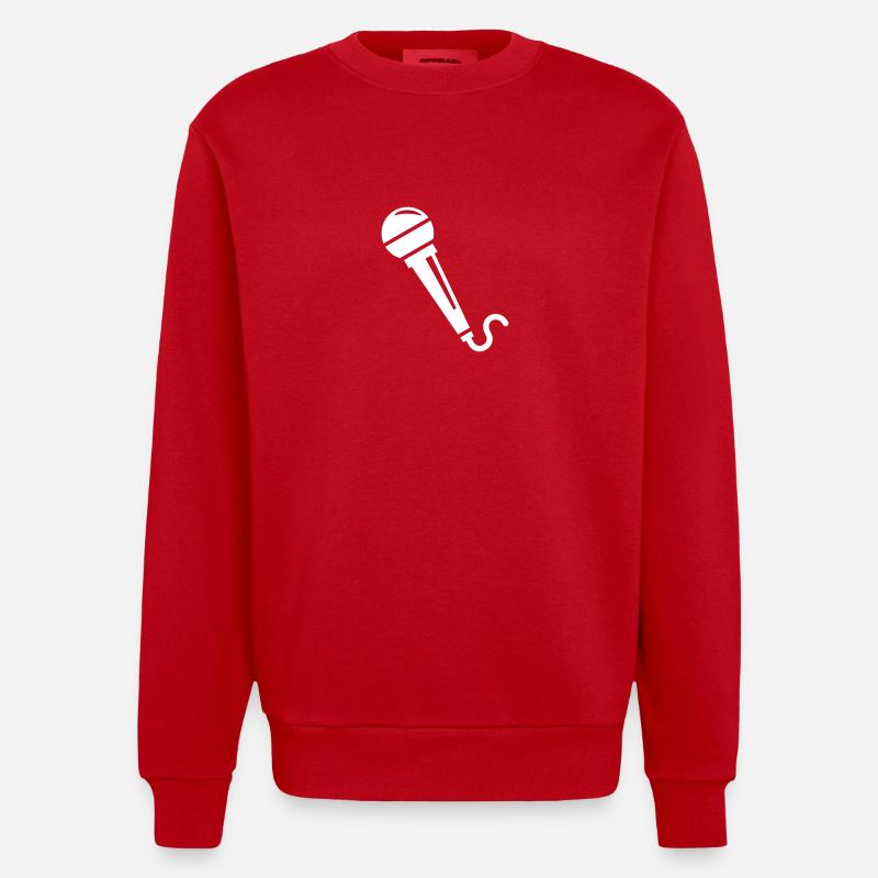 Microphone - Sweat bio épais oversize fabriqué en UE - rouge